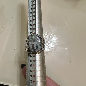 Silver Ring with Black and White Stone